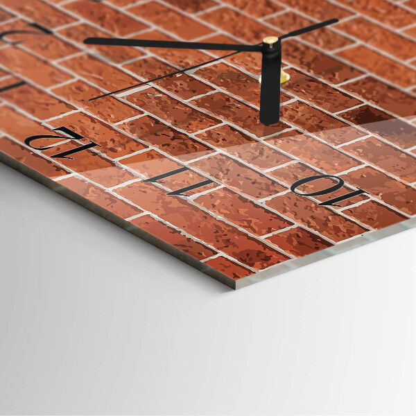 Square wall clock Brick Wall
