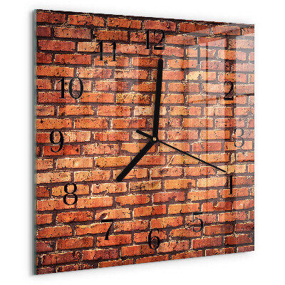 Square wall clock Brick Wall