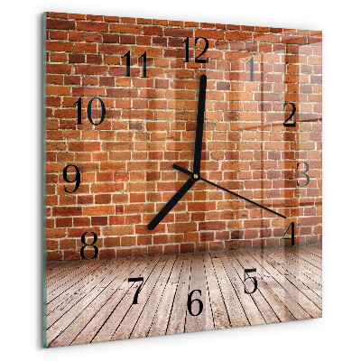 Square wall clock Brick Wall