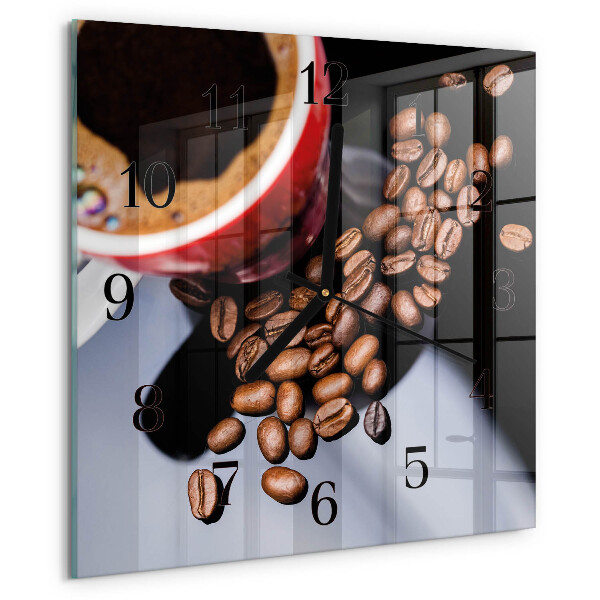 Square wall clock Cup of Coffee