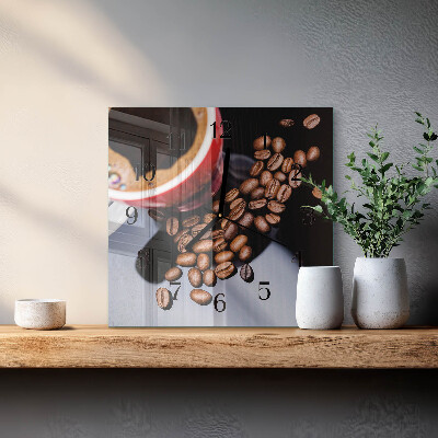 Square wall clock Cup of Coffee