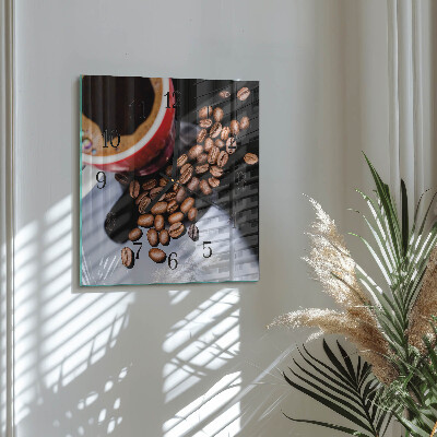 Square wall clock Cup of Coffee