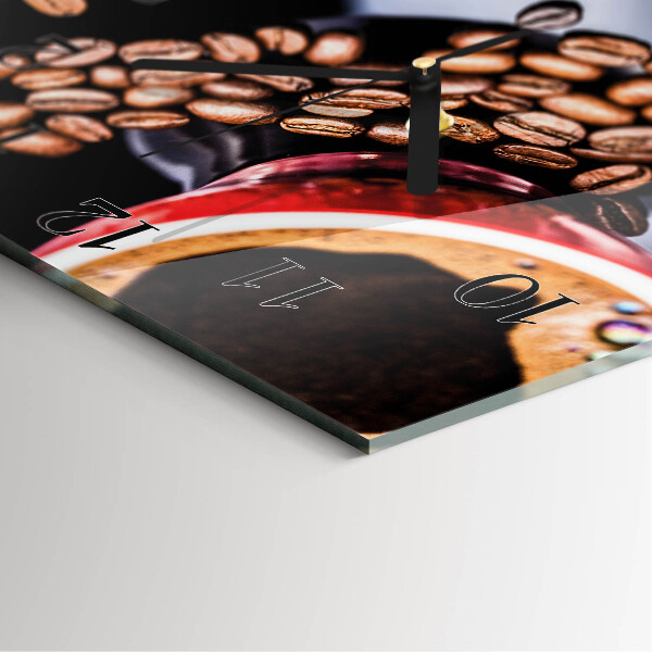 Square wall clock Cup of Coffee