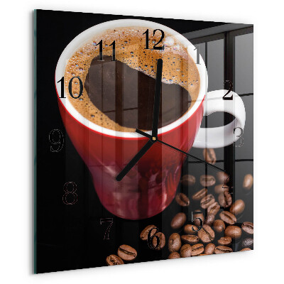 Square wall clock Cup of Coffee