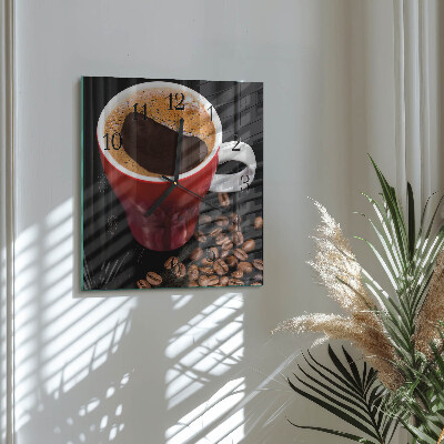 Square wall clock Cup of Coffee
