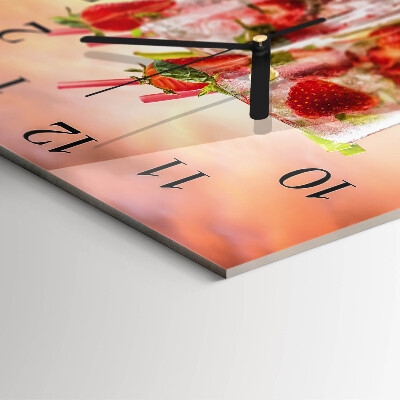 Square wall clock Strawberries