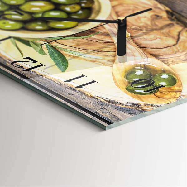 Square wall clock Olive Wood