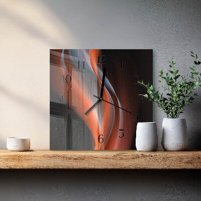 Square wall clock Waves of light