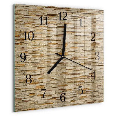 Square wall clock Decorative stone