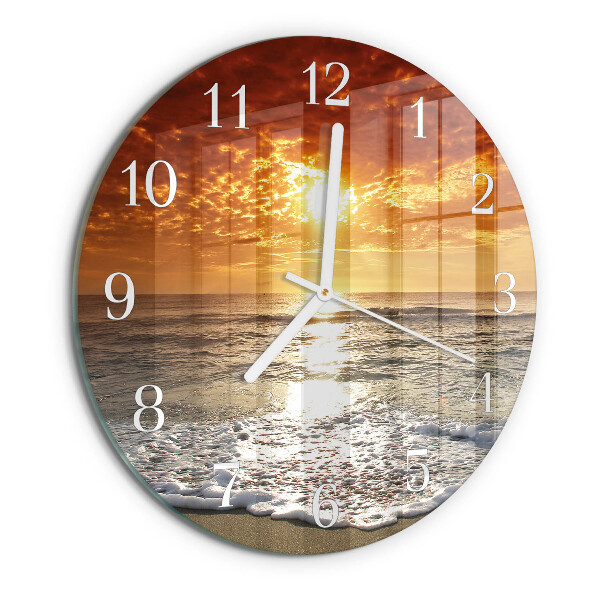 Round wall clock Beach Sea