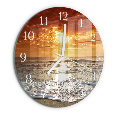 Round wall clock Beach Sea
