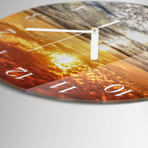 Round wall clock Beach Sea