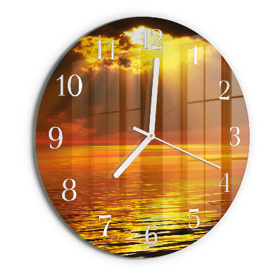 Round wall clock Sunset