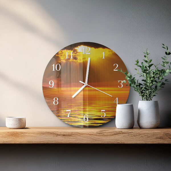 Round wall clock Sunset