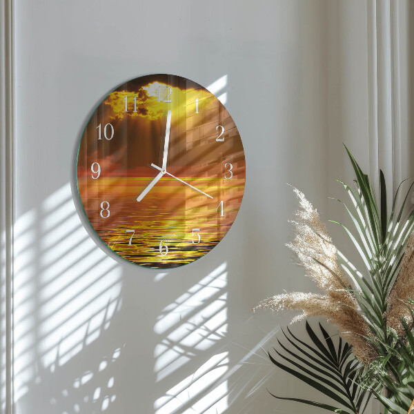 Round wall clock Sunset