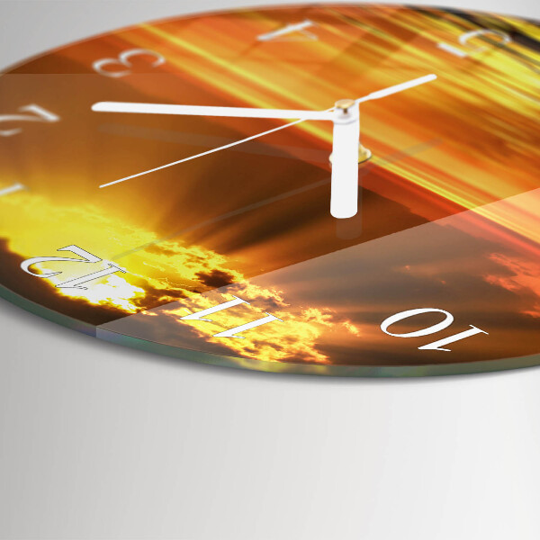 Round wall clock Sunset