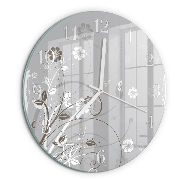 Round wall clock Flowers