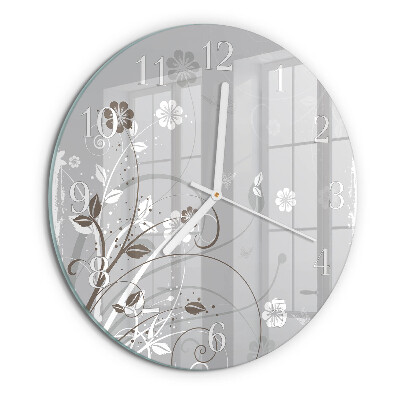 Round wall clock Flowers