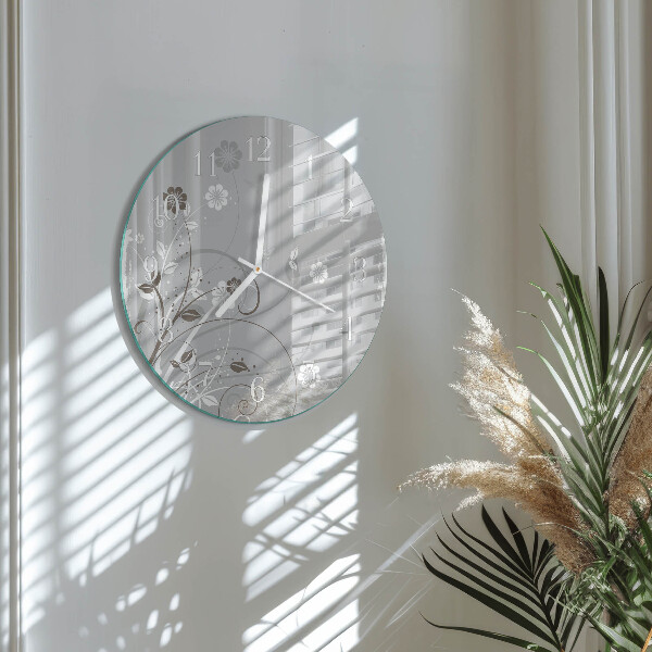 Round wall clock Flowers