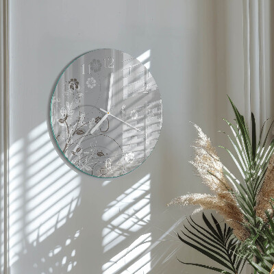 Round wall clock Flowers