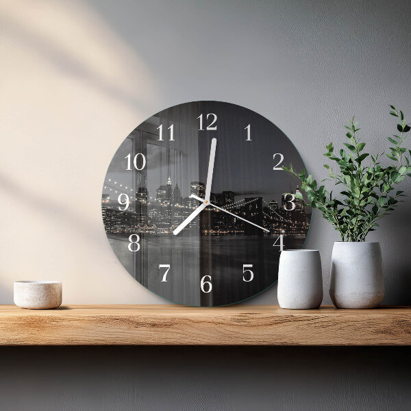 Round wall clock Horizontal Bridge