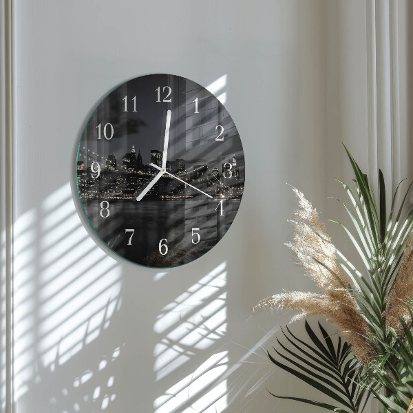 Round wall clock Horizontal Bridge