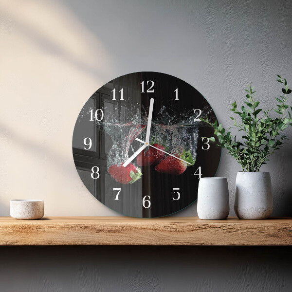 Round wall clock Strawberries