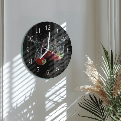Round wall clock Strawberries