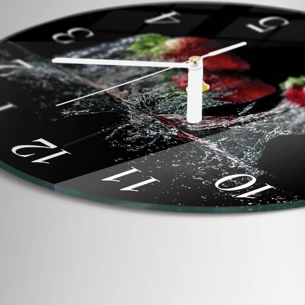 Round wall clock Strawberries