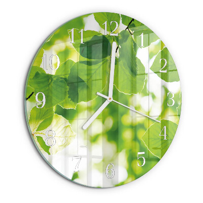 Round wall clock Leaves