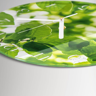 Round wall clock Leaves
