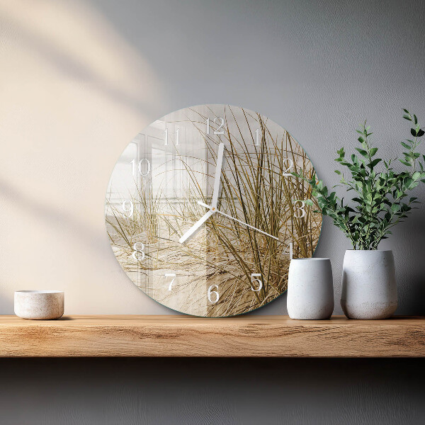 Round wall clock Beach Grass