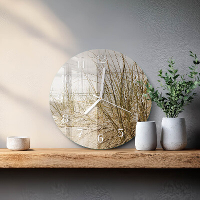 Round wall clock Beach Grass