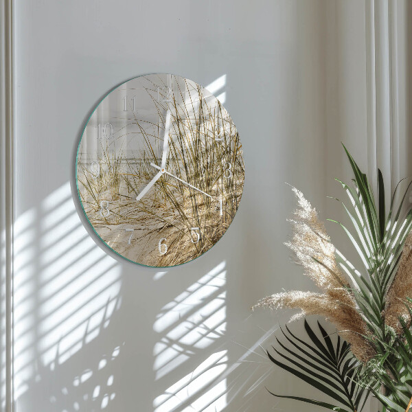 Round wall clock Beach Grass