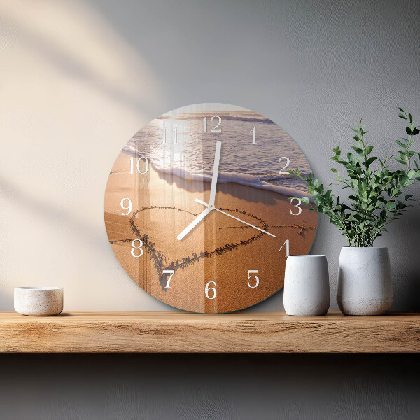 Round wall clock Heart of the Beach