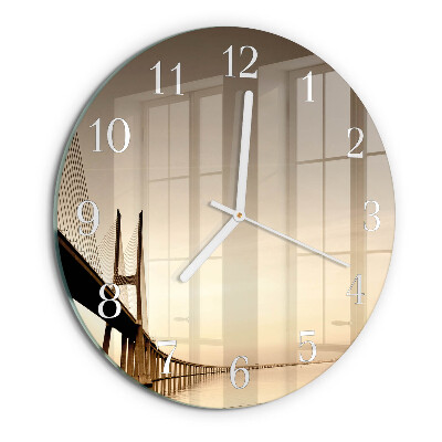 Round wall clock Sepia Bridge