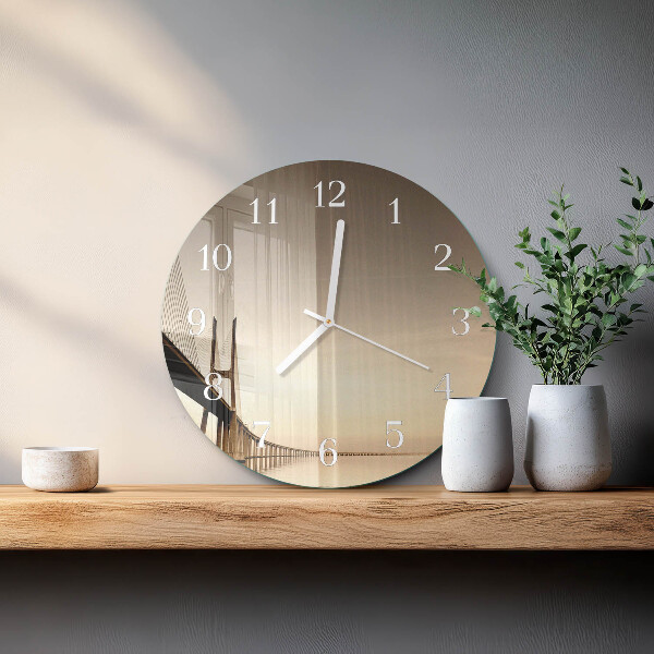 Round wall clock Sepia Bridge
