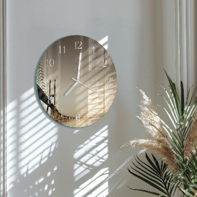 Round wall clock Sepia Bridge