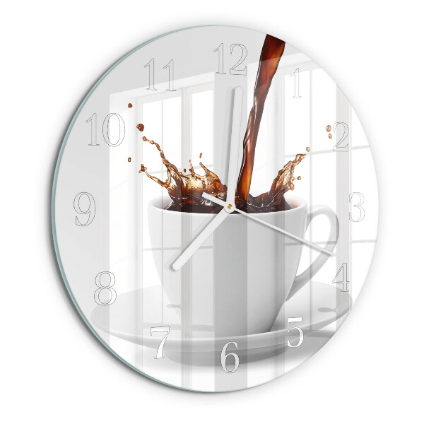 Round wall clock Cup of Coffee