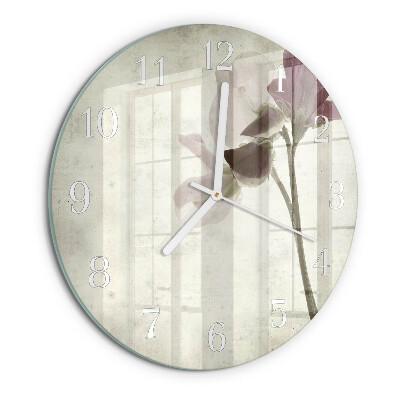 Round wall clock Vintage Flower