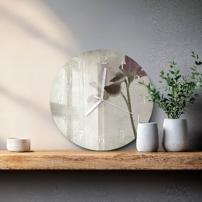 Round wall clock Vintage Flower