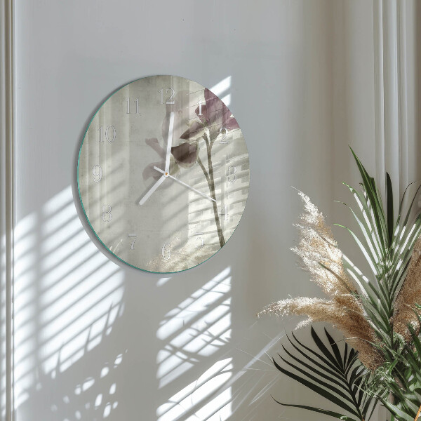 Round wall clock Vintage Flower