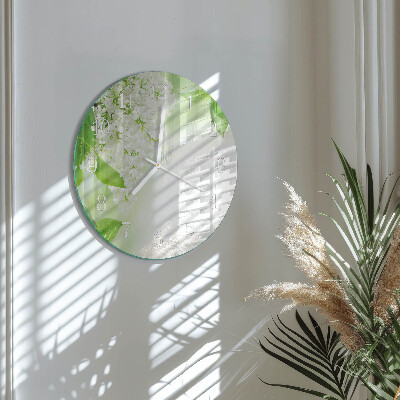 Round wall clock Leaves