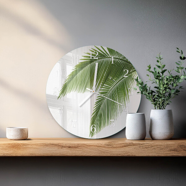 Round wall clock Palm Leaves