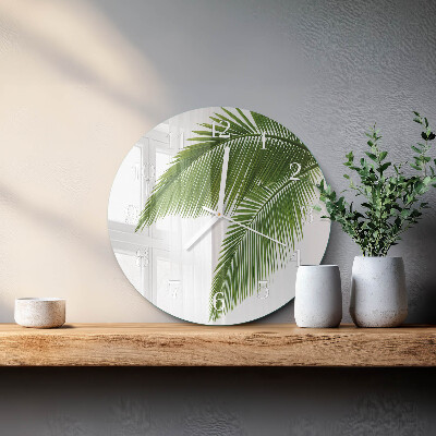 Round wall clock Palm Leaves