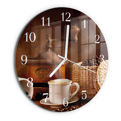 Round wall clock Cup of Coffee