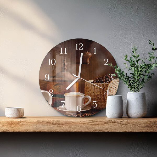 Round wall clock Cup of Coffee
