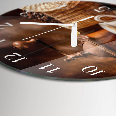 Round wall clock Cup of Coffee