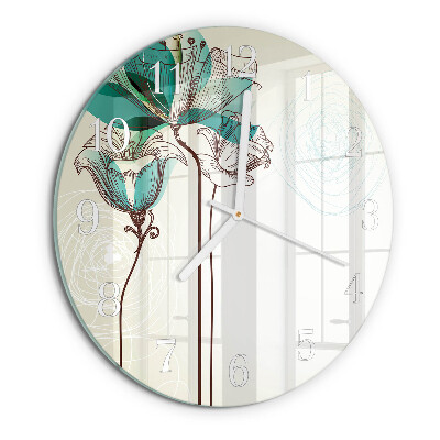 Round wall clock Vintage Flowers