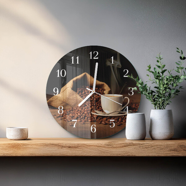 Round wall clock Coffee Beans